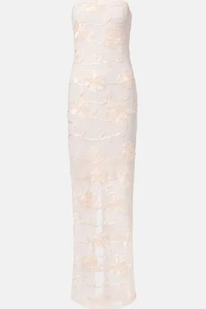 ROTATE Besticktes Maxikleid aus Mesh