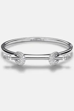 Ananya Armreif Chakra Icon aus 18kt Weißgold mit Diamanten und Quarz