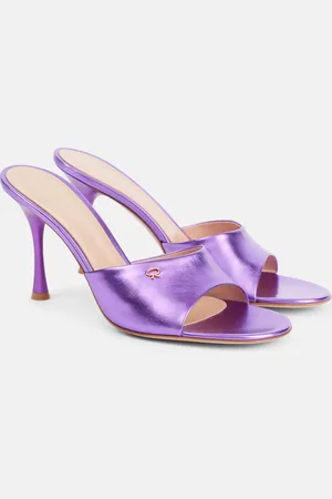 Gianvito Rossi Pantoletten aus Metallic-Leder