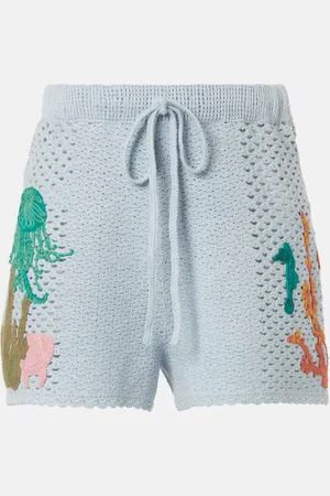 ALÉMAIS Alémais Bestickte Shorts Splash aus Häkelstrick