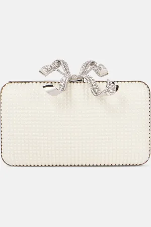 Self-Portrait Clutch Bow mit Zierperlen und Kristallen