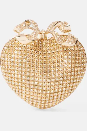 Self-Portrait Clutch Crystal Heart mit Kristallen