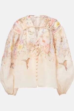 ZIMMERMANN Bluse Illuminate aus Leinen und Seide