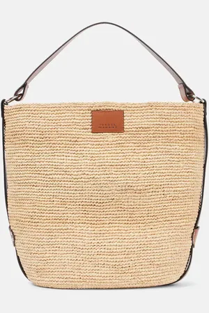 Isabel Marant Tote Bayia aus Raffiabast mit Leder