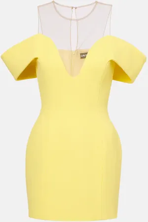 DAVID KOMA Off-Shoulder-Minikleid aus Woll-Crêpe