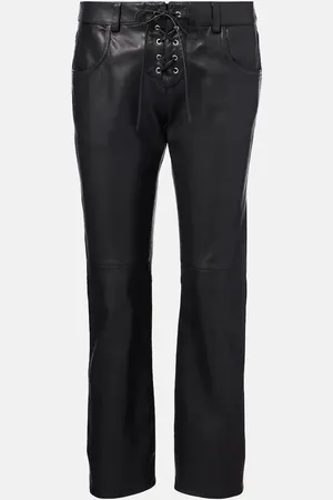 Isabel Marant Gerade Mid-Rise-Hose Vanel aus Leder