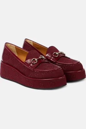 Gucci Plateau-Loafers Horsebit GG aus Canvas