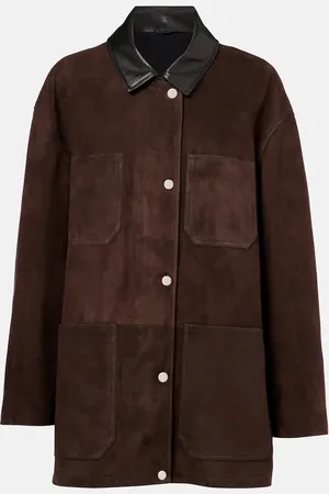 Nour Hammour Feldjacke Barn aus Veloursleder mit Leder