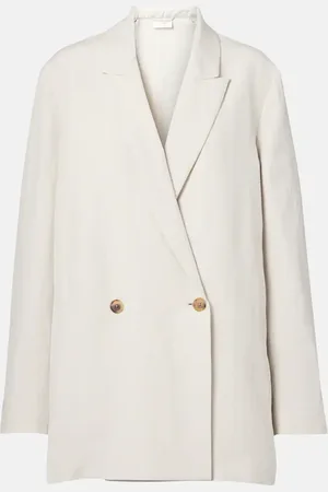 The Row Blazer Nat aus Seide und Leinen