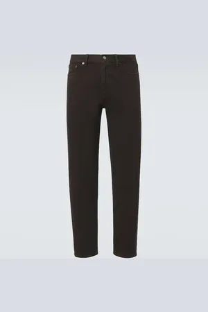 Ermenegildo Zegna Gerade Hose aus Baumwolle mit Leder