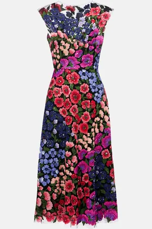 Carolina Herrera Besticktes Cocktailkleid aus Tüll