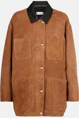 Nour Hammour Jacke Barn aus Veloursleder mit Leder