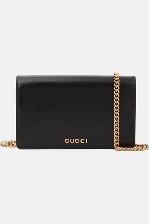 Gucci Portemonnaie mit Kettenriemen Script aus Leder