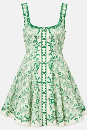 ALÉMAIS Alémais Minikleid Olive aus Leinen und Baumwolle