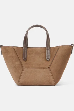 Brunello Cucinelli Tote BC Duo Mini Monili aus Veloursleder