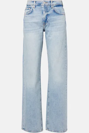 7 for all Mankind Mid-Rise Straight Jeans Tess