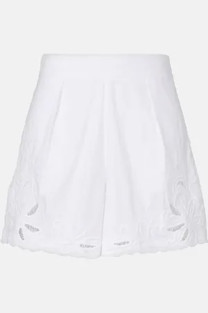 Juliet Dunn Bestickte Shorts aus Baumwollpopeline