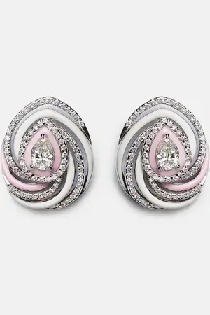 Kamyen Ohrringe Oceane aus 18kt Weißgold mit Emaille und Diamanten