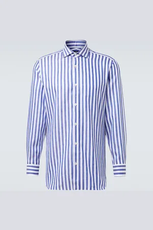 Dunhill Hemd Bengal aus Baumwolle und Leinen