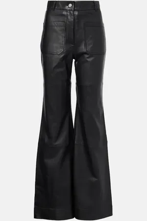 Victoria Beckham High-Rise Bootcut-Hose Alina aus Leder