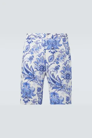 Etro Bedruckte Bermuda-Shorts aus Leinen