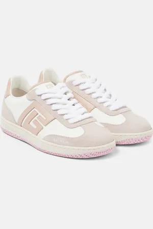 Balmain Sneakers Swan aus Leder mit Veloursleder