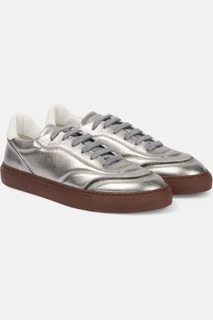 Brunello Cucinelli Sneakers aus Metallic-Leder