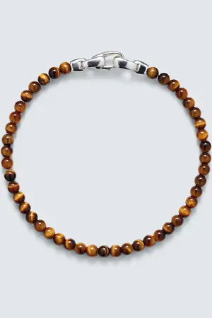 David Yurman Armband Spiritual Beads aus Tigerauge mit Sterlingsilber