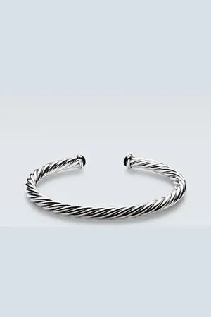 David Yurman Armreif Cable aus Sterlingsilber mit 14kt Gelbgold und Onyx