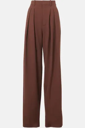 Saint Laurent Weite High-Rise-Hose aus Woll-Gabardine