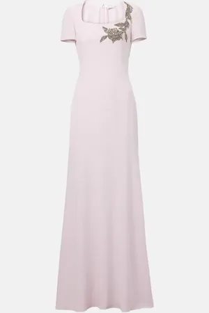Alexander McQueen Robe aus Crêpe mit Kristallen