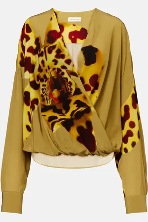 DRIES VAN NOTEN Bedruckte Bluse aus Satin
