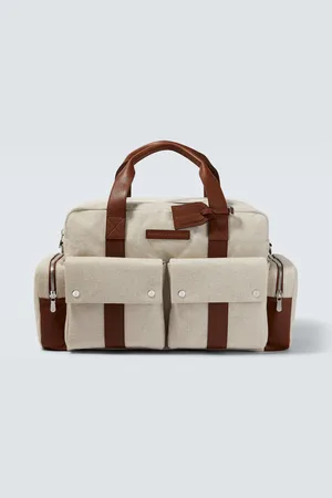 Brunello Cucinelli Weekender aus Canvas mit Leder