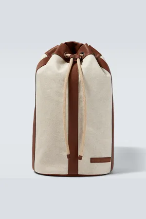 Brunello Cucinelli Rucksack aus Canvas mit Leder