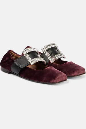 Dolce & Gabbana Verzierte Ballerinas aus Samt mit Leder