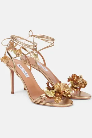 Aquazzura Sandalen Summer Sun 85 aus Metallic-Leder
