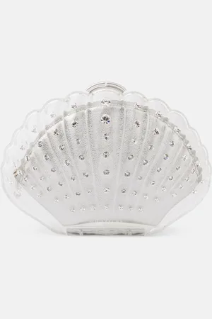 Aquazzura Clutch Crystal Shell mit Kristallen