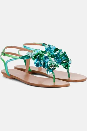 Aquazzura Sandalen Summer Sun aus Metallic-Leder