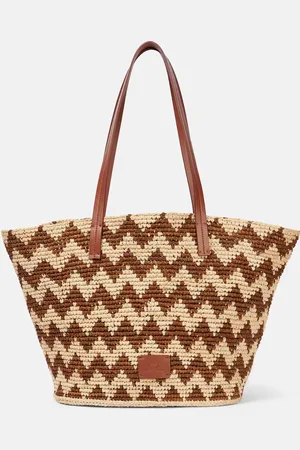 Missoni Tote Large aus Raffiabast mit Leder