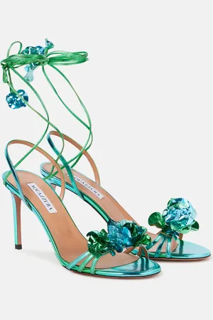 Aquazzura Sandalen Summer Sun 85 aus Metallic-Leder