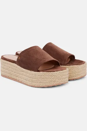 Gianvito Rossi Espadrille-Pantoletten aus Veloursleder
