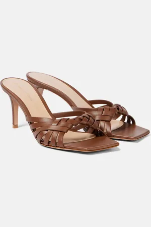 Gianvito Rossi Pantoletten Vyna 70 aus Metallic-Leder