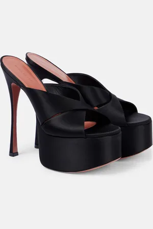 Amina Muaddi Pantoletten Salma 155 aus Satin