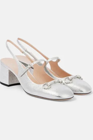 Gucci Slingback-Pumps Horsebit aus Metallic-Leder