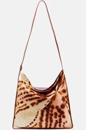 DRIES VAN NOTEN Bedruckte Schultertasche mit Leder