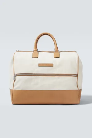 Brunello Cucinelli Weekender aus Canvas mit Leder