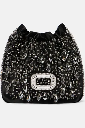Roger Vivier Bucket-Bag Pilgrim Mini mit Kristallen