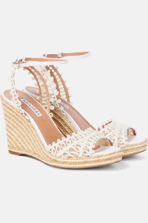 Aquazzura Wedge-Sandalen Kahlo 105 aus Raffiabast