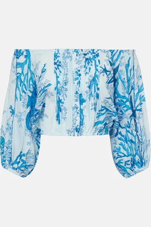 POUPETTE ST BARTH Bedrucktes Off-Shoulder-Top Bova aus Baumwolle