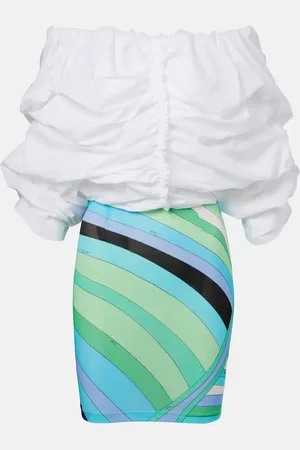 Puccini Off-Shoulder-Minikleid aus Baumwolle